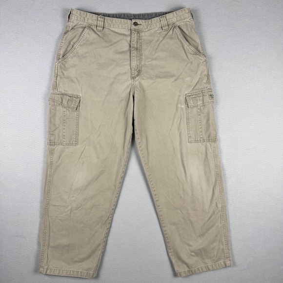 Wrangler Other - Wrangler WRG Jeans Co Mens Cargo Pants Khaki Tan 36x30 Utility Workwear Pockets